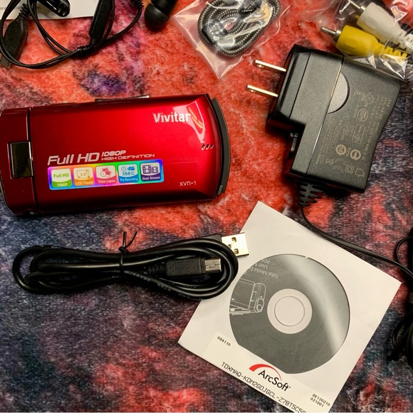 💜 Red Vivitar Full HD Camcorder NWOT - Picture 11 of 15
